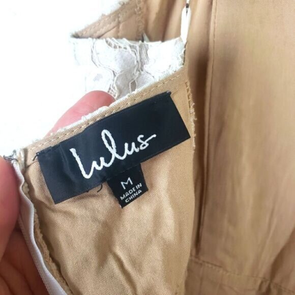 Women's Lulu's Elegant White Nude HI-LOW Lace Dress Size Medium - Picture 9 of 9